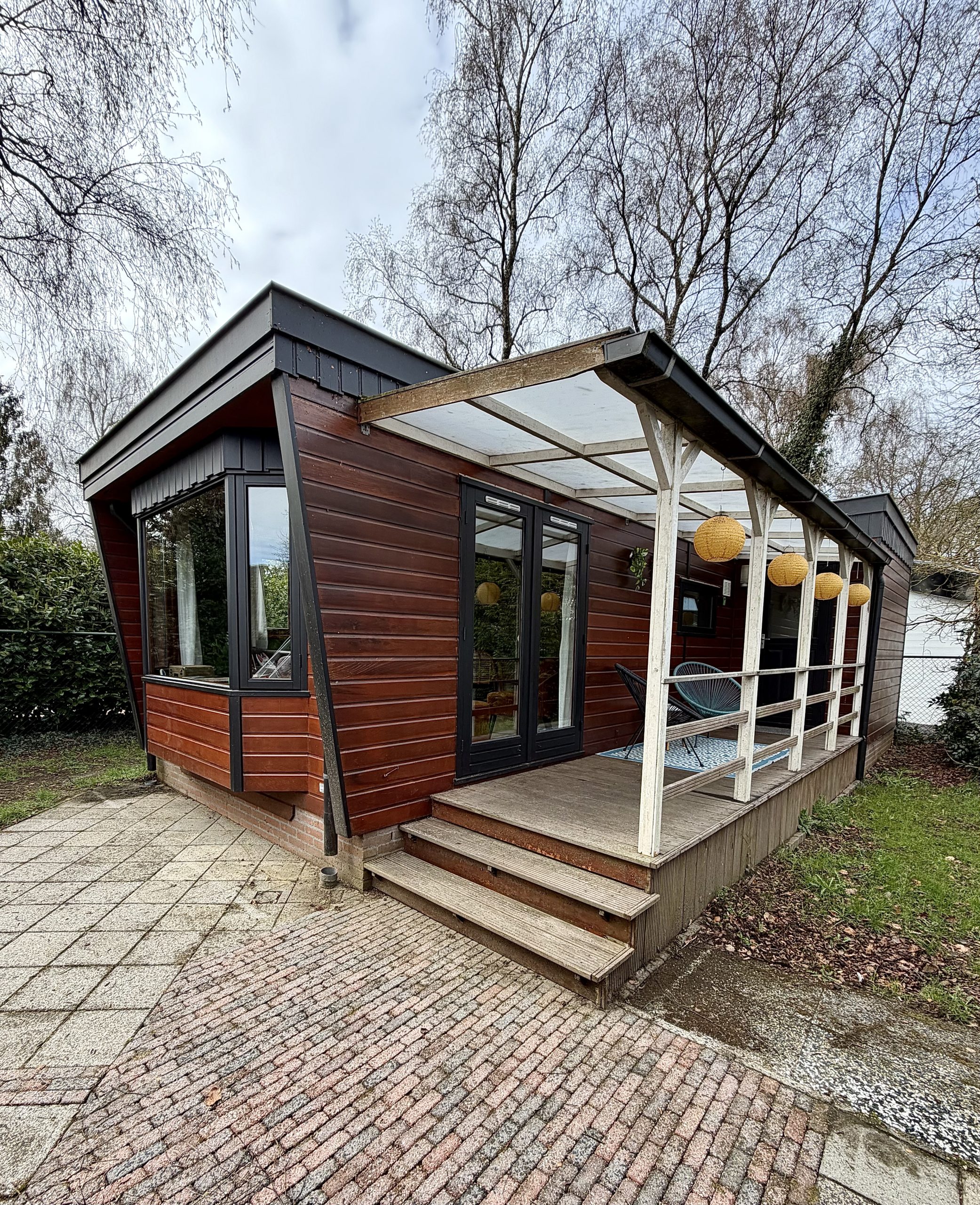 Houten huisje Bosbreak aan de rand van het bos in Putten